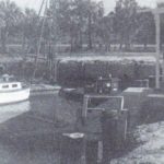 an old picture of a marina